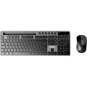 Resim Everest KM-730 Gri/siyah Kablosuz Wireless Q Multimedya Klavye + Mouse Seti Kablosuz Klavye Mouse Set 
