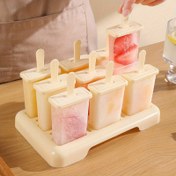 Resim 9 Gözlü BPA İçermeyen Yeniden Kullanılabilir Dondurma Kalıbı - Kolay Çıkartmalı Yapışmaz Ev Yapımı Dondurulmuş Tatlılar için, 9 Eşit Boyutlu Popsicle ile Ergonomik Saplı, Aile Tatlıları ve Yaz Atıştırmalıkları için Mükemmel, Silikon Popsicle Kalıbı, Mutfak Gereçleri, Polipropilen Yapılı 