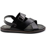 Resim Siyah Leather Erkek Sandalet E05433071014 Siyah 