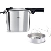 Resim Fissler Vitaquick Premium 10 Litre Düdüklü Tencere + Buharda Pişirme Aparatı 