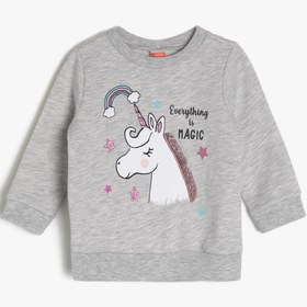 Resim Kız Bebek Baskılı Sweatshirt Uzun Kollu 