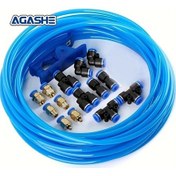 Resim Willowhaven Agashe 16lı Pnömatik Hortum Seti 10m Mavi Pu Hava Hortumu Bağlantı Parçaları 