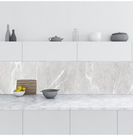 Resim Mutfak Tezgah Arası Folyo Fayans Kaplama Folyosu Gri Mermer Taş Desen 