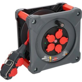 Resim Brennenstuhl Professional Serisi 4 Soketli IP44 Lisanslı 33+5 Metre Isınma Şalterli Makaralı Kablo H07BQ-F3G2.5 