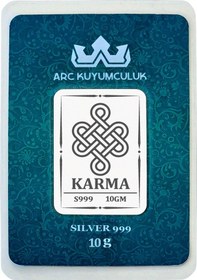 Resim Hediyeye Özel 10 Gram Karma Temalı 999 Ayar Gümüş İle Üretilmiş Gümüş Külçesi-736 