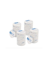 Resim 50 Adet - 3m Yapışkanlı Çift Taraflı Bant Beyaz Yuvarlak- 3 Cm Çap 