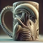 Resim 1 adet Aliens temalı paslanmaz çelik bardak, karmaşık kafatası ve kemik tasarımlı - Halloween, Noel, Paskalya, Şükran Günü, Baba Günü için mükemmel - Aliens ve Bilim Kurgu hayranları için ideal hediye, yeniden kullanılabilir çok amaçlı bardak, kahve veya çay için ideal, benzersiz hediye maddesi | Aliens temalı bardak | Detaylı tasarım, kahve bardağı 