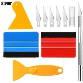 Resim Fortunelane 10 Parça Feltli Kenar Scraper: Cam Filmi, Tahta Kesme, Yıkama Aracı Seti 