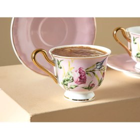 Resim English Home Vanilla New Bone China Kahve Fincan Takımı 4 Parça 2 Kişilik Açık Pembe 