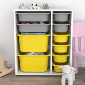 Resim Zen 10 Sepetli Çok Amaçlı Oyuncak Dolabı Sarı Gri 