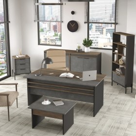 Resim Yurudesign Vista Abcde Ofis Büro Masa Takımı Kahve-Beton-Antrasit Vs9-Cga 