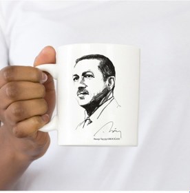 Resim Recep Tayyip Erdoğan Beyaz Bardak Kupa 