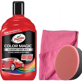 Resim Turtle Wax Renk Yenileyici Kırmızı Cila 500 Ml + Uygulama Süngeri + Bez 