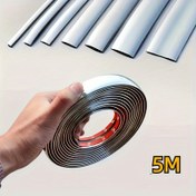 Resim 5 metre/196 inç araç dekoratif şerit, evrensel elektro kaplama parlak şerit gövde ve pencere için, tampon çizik önleyici çarpışma kenar koruyucu 