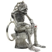 Resim 1 adet Trend yapay kafatası anahtarlık; Tuvalette oturan basit ve mini kafatası asma süsü; Melankolik kafatası kolye ucu; Arkadaşlar için harika bir festival hediyesi 