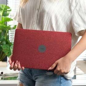 Resim McStorey MacBook Air M1 Kılıfı A2337 Uyumlu 13 İnç Premium Simli Deri Kaplama Hard Case A2179 A1932 Sert Koruyucu Kapak Çizilme ve Darbe Koruma Kılıfı Bordo 