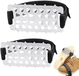 Resim Kar Buz İçin Ayakkabı Kramponları, Kramponlar Buz Kramponları - Paslanmaz Çelik Galoş Kramponları - Kar Yürüyüşü Çekiş Kramponları, Kaymaz Ayakkabı Sivri Uçları Yürüyüş, Balık Tutma, Yürüyüş, Tırmanma 