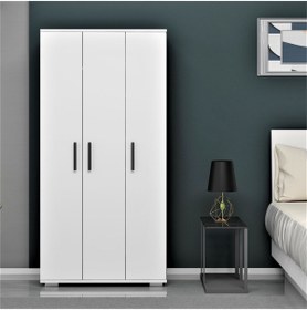 Resim cantek dizayn Üç Kapaklı 90 Cm Edit Gardırop Beyaz-beyaz 