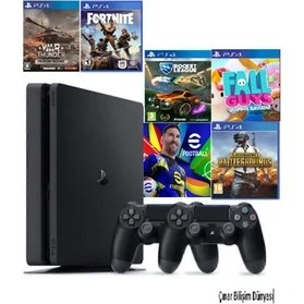 Resim Sony Ps4 1 Tb Slim Kasa 6 Oyunlu 2 Adet V2 Kol Teşhir Ürün 12 Ay Garanti 