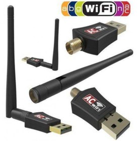 Resim 300 Mbps Antenli Wireless Adaptör Kablosuz Ağ Pc Wifi Alıcı Usb 