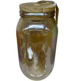 Resim Panalı Ahşap Kapaklı Kavanoz Amber 2150ml 