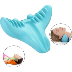 Resim Düz Model Boyun Masaj Yastığı Omuz Sedyesi Gevşetici Servikal Traksiyon Cihaz Yastık Düzleştirici 