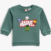 Resim Erkek Bebek Baskılı Sweatshirt Bisiklet Yaka Marvel Lisanslı 