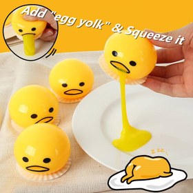 Resim Puking Ball Brother Egg Yolk Pinch Vomit Spoof And Play Tricky Toys - Yellow 3PC 