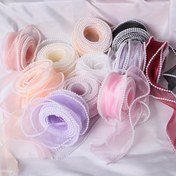 Resim 1 adet İnci Balık Kuyruğu İplik Kurdelesi - 2/5 Yard, 6cm Genişlik | Çiçek Buketi Sarma & DIY Fiyoğlar için Mükemmel | Noel, Sevgililer Günü, Şükran Günü & Daha Fazlası için Çok Yönlü Tatil Dekoru, Kore Kurdelesi, Kelebek Düğümü 