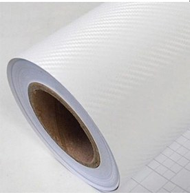 Resim Beyaz Karbon Folyo 3d Hava Kanallı Araç Kaplama Folyosu (152cmx1m 
