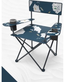 Resim Perilla Qufi Katlanır Kamp Piknik Sandalyesi Rejisör Koltuğu - Mavi Mavi 