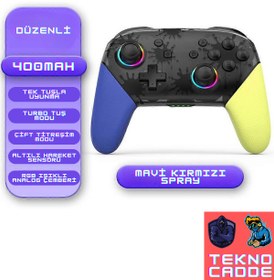 Resim beboncool S12 Nintendo Switch/Switch Lite/Switch OLED/PC/Android/IOS Bluetooth RGB Joystick 