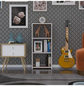 Resim Kenzlife Kitaplık Süper Ga 090 40 19 Cvz 3 Katlı Tek Bölme Ofis Mutfak Banyo Dolabı Arkalıksız 