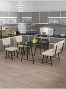 Resim Mygusi Hayat 2 Sandalyeli 1 Bench Mutfak Masa Takımı Bendir Krem 