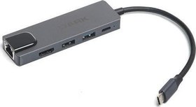 Resim 5İ 1 Arada Usb 3.1 Type-C To Ethernet - Hdmi - Usb 65W Port Çoklayıcı Hub Dark