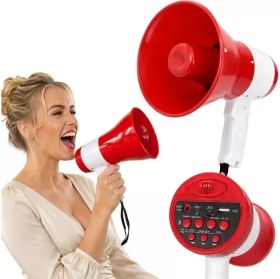 Resim İntora Magicvoice 619U 50 Watt Şarj Edilebilir El Megafonu Bluetooth Ses Kayıt Destekli 