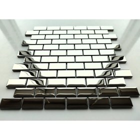 Resim Mutfak Tezgah Arası, Iç ve Dekorasyonda Tüm Yüzeyler Için, 23X48 mm Gümüş Krom 30X30 cm. Fileli Kristal Cam Mozaik. ( 1 M2 Fiyatıdır ) 