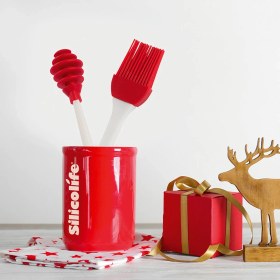 Resim Silicolife Kırmızı Çok Amaçlı Yumurta Fırçası SL019 