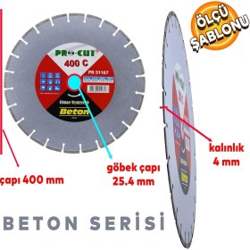 Resim Pro-Cut Elmas Testere 400 mm Beton Kesim Kesme Serisi PR-51167 