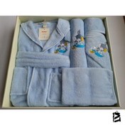 Resim Özdilek Erkek Bebek Bambu Bornoz Seti Bugs Bunny Mavi 