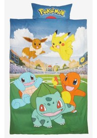 Resim Pokemon Çocuk Nevresim Takımı 155x220 Mavi Mavi 