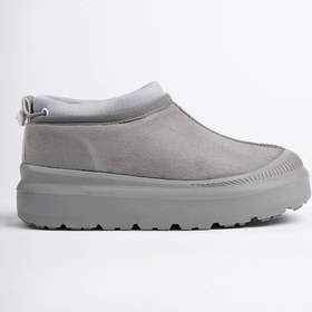 Resim Muggo Luuq Garantili Kadın Kalın Taban Içi Tüylü Günlük Mini Yarım Bot Gri 