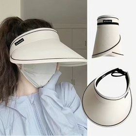 Resim 1 adet Kadın Geniş Kenarlı Güneş Şapkası - Ayarlanabilir Kayışlı Katlanabilir Koruma Vizörü, Yürüyüş, Balıkçılık ve Plaj Gezileri için Mükemmel, Seyahat Vizörü | Geniş Kenarlı Şapka | Hafif Şapka 