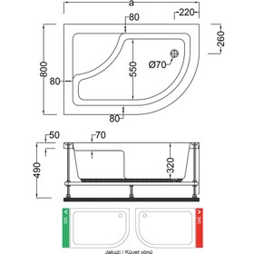 Resim Renkli Oturmalı Küvet | Jakuzi | Çubuklu | Sanacryl - 80x100 / Sarı / 1 Kişilik 