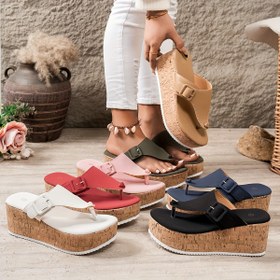Resim UMIK Bohemian Tatil Tarzı Kalın Tabanlı Sandaletler - 7 Renkte Ayarlanabilir Kayışlı Plaj Ayakkabısı, Yazlık Yürüyüş için Hafif ve Şok Emici Tasarım 