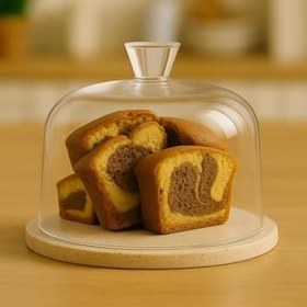 Resim Traverten 25 cm Cam Fanus 