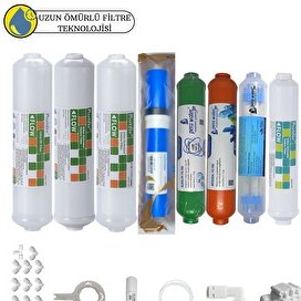 Resim Pemax Water Solutions Purefer Kapalı Kasa Su Arıtma Sertifikalı 8'li Vontron Helixfil 4000 TDS Mebran Mineral-Alkali-Detox 