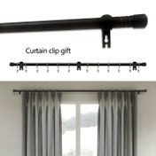 Resim Şık Siyah Metal Perde Çubuğu ile Modern Tasarım - Kolay Kurulum İçin Çoklu saç tokası Dahil, 58.42-220.98 cm Pencere İçin Mükemmel, Yatak Odası, Oturma Odası, Mutfak, Ofis ve Daha Fazlası İçin İdeal, Temizlemesi Kolay, Modern Pencere Tratmanı | Şık Metal Kaplama | Dayanıklı Pencere Çubuğu, Oturma Odası İçin Perdeler 