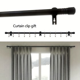Resim Şık Siyah Metal Perde Çubuğu ile Modern Tasarım - Kolay Kurulum İçin Çoklu saç tokası Dahil, 58.42-220.98 cm Pencere İçin Mükemmel, Yatak Odası, Oturma Odası, Mutfak, Ofis ve Daha Fazlası İçin İdeal, Temizlemesi Kolay, Modern Pencere Tratmanı | Şık Metal Kaplama | Dayanıklı Pencere Çubuğu, Oturma Odası İçin Perdeler 