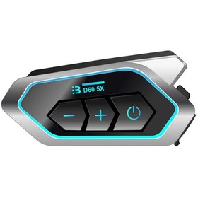 Resim D60 5x Motosiklet Kask Kulaklığı Bluetooth Intercom 5 Intercom Bağlantılı 